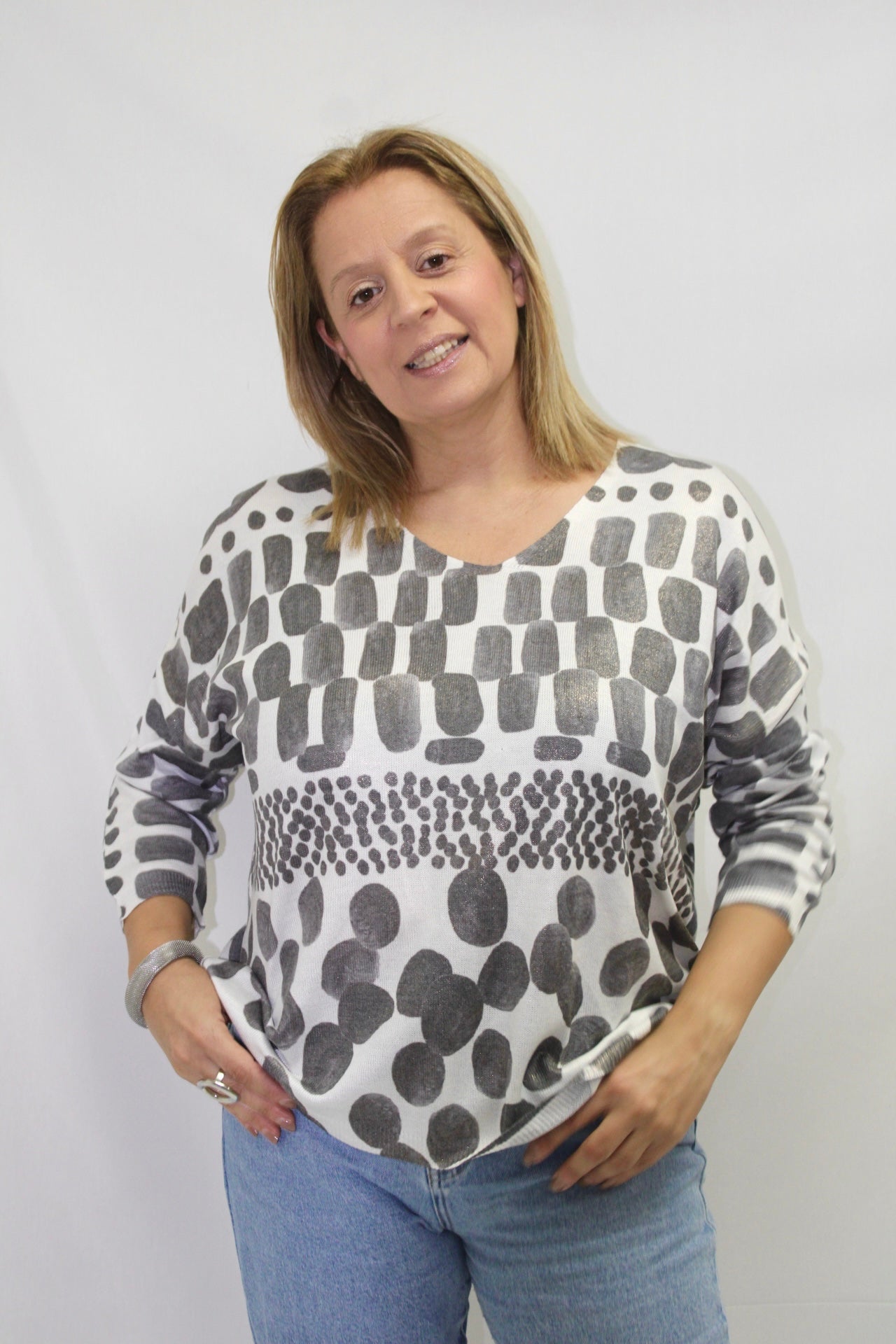 Camisola Estampada com Brilho