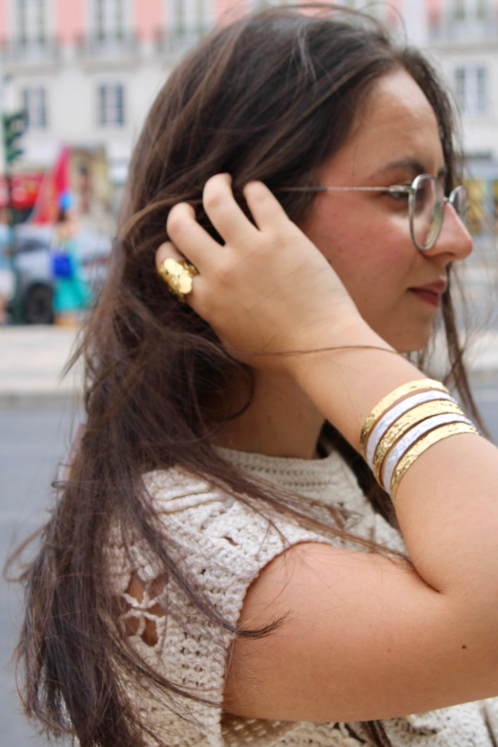 Pulseira Bicolor em Aço Inoxidável