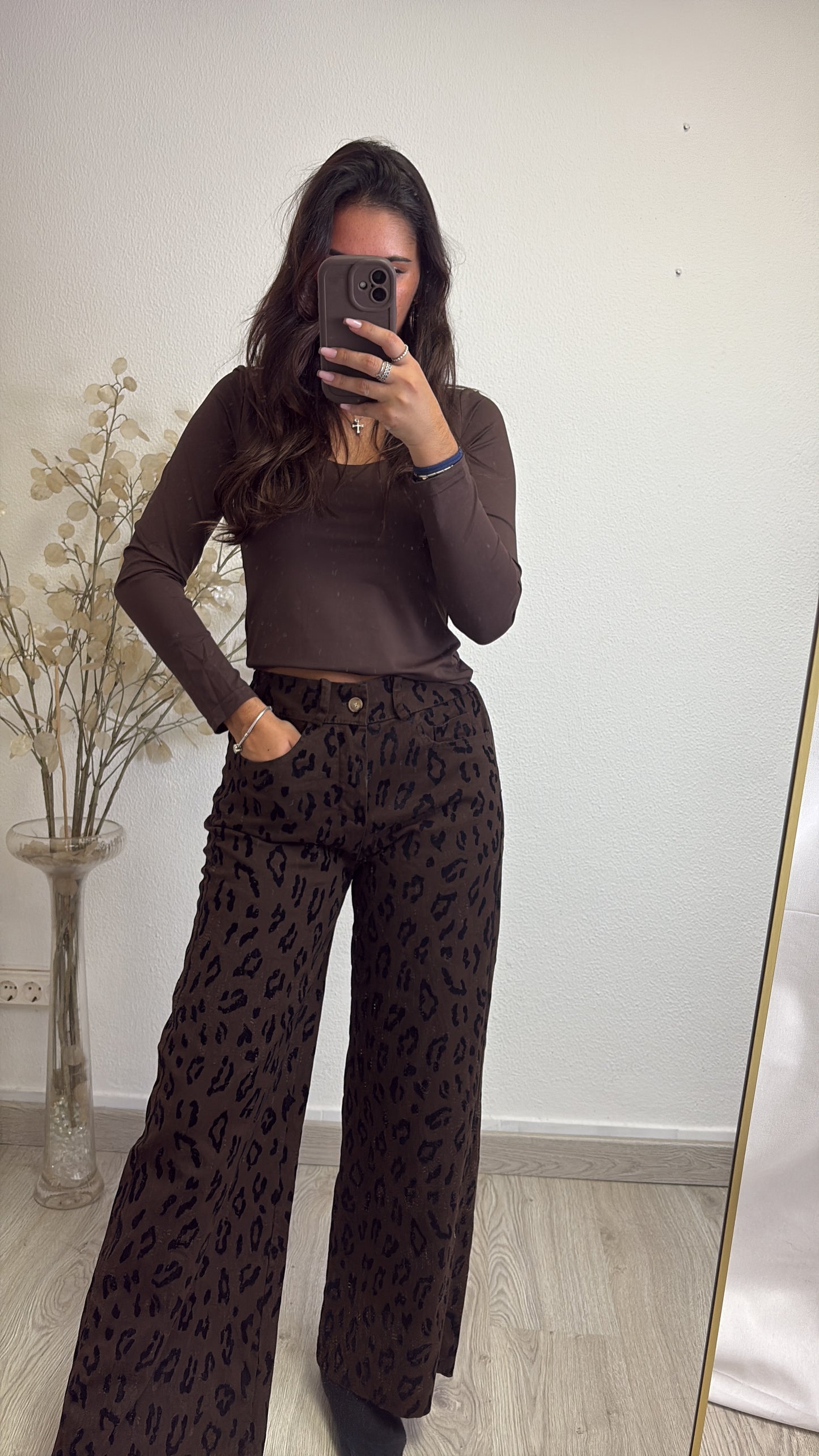 Calças Leopardo Wide Leg