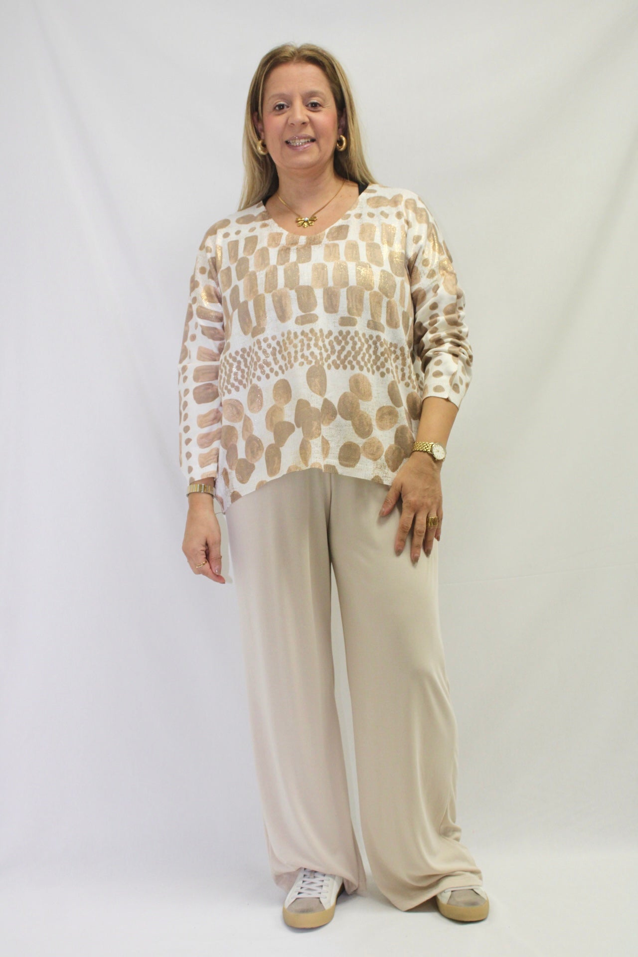 Camisola Estampada com Brilho
