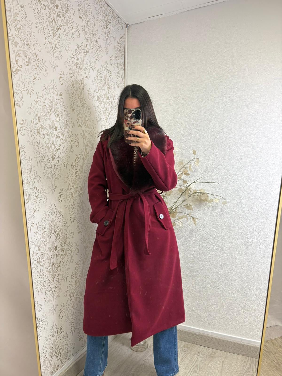 Sobretudo de fazenda com pelo removível