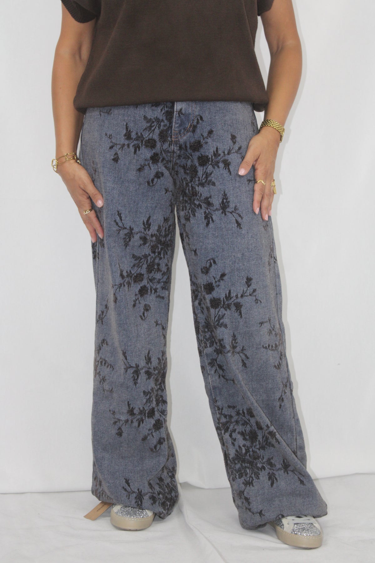 Calça com Relevo em Veludo