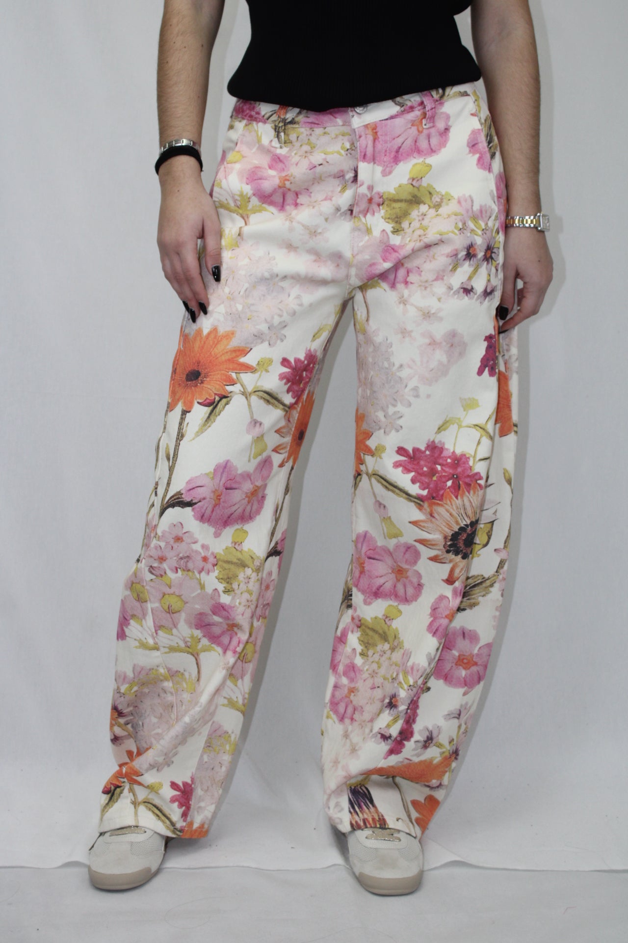 Calças Balloon Flores