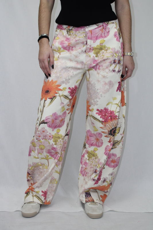 Calças Balloon Flores
