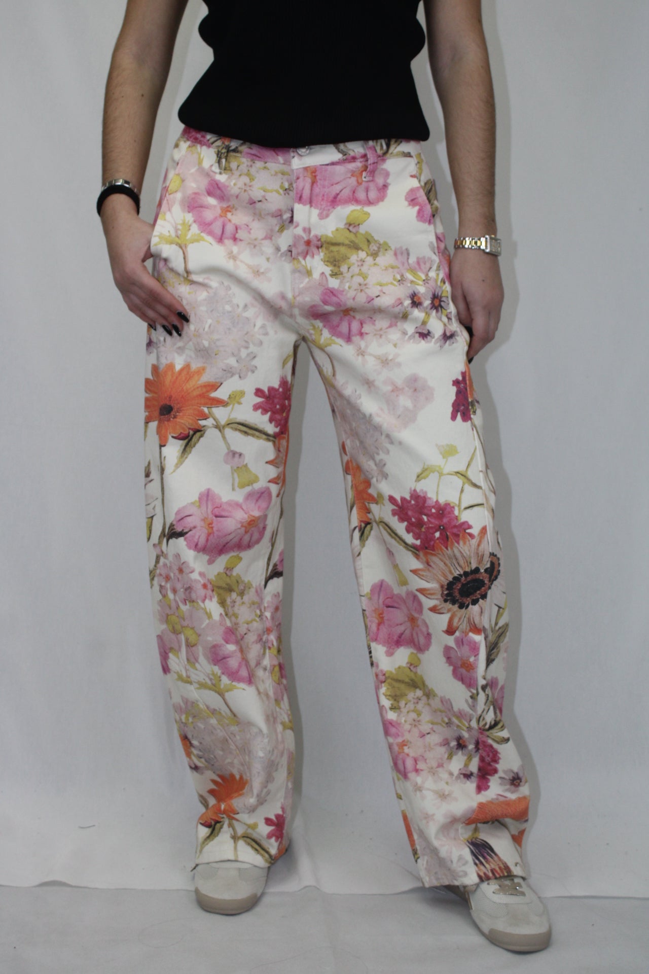 Calças Balloon Flores