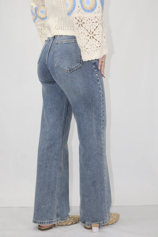 Calças WideLeg com Tachas