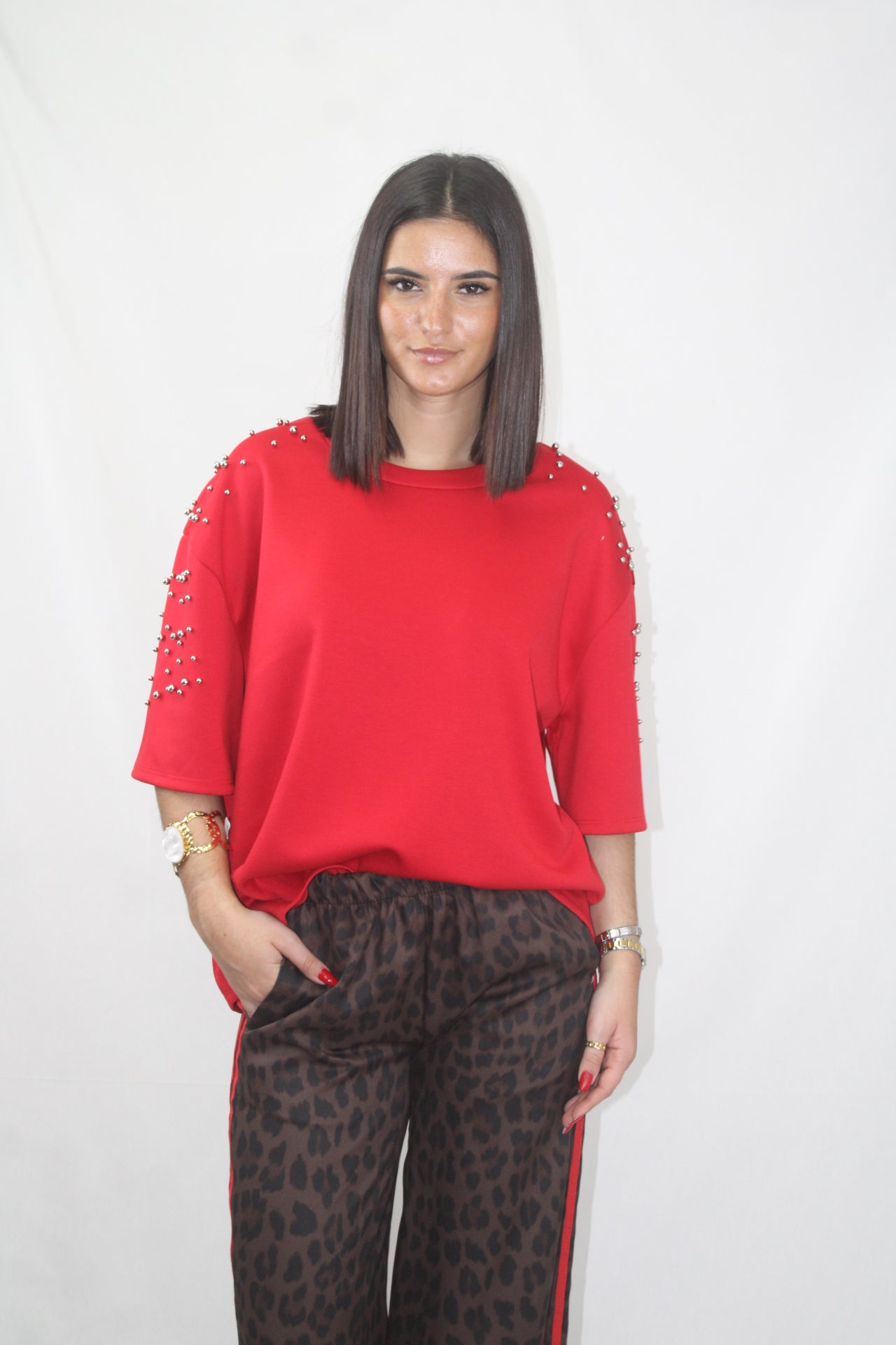 Tshirt Oversized com Pérolas