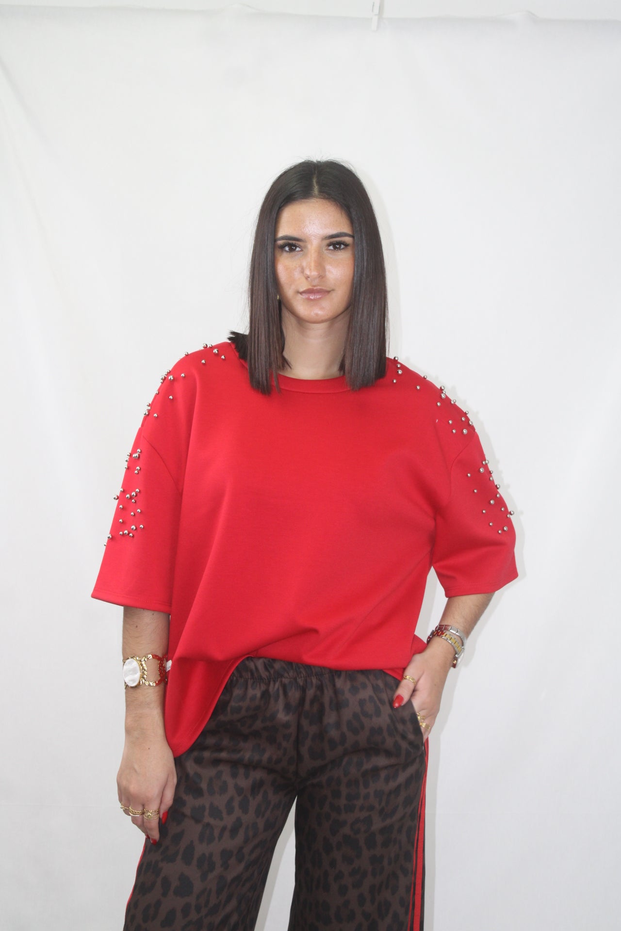 Tshirt Oversized com Pérolas