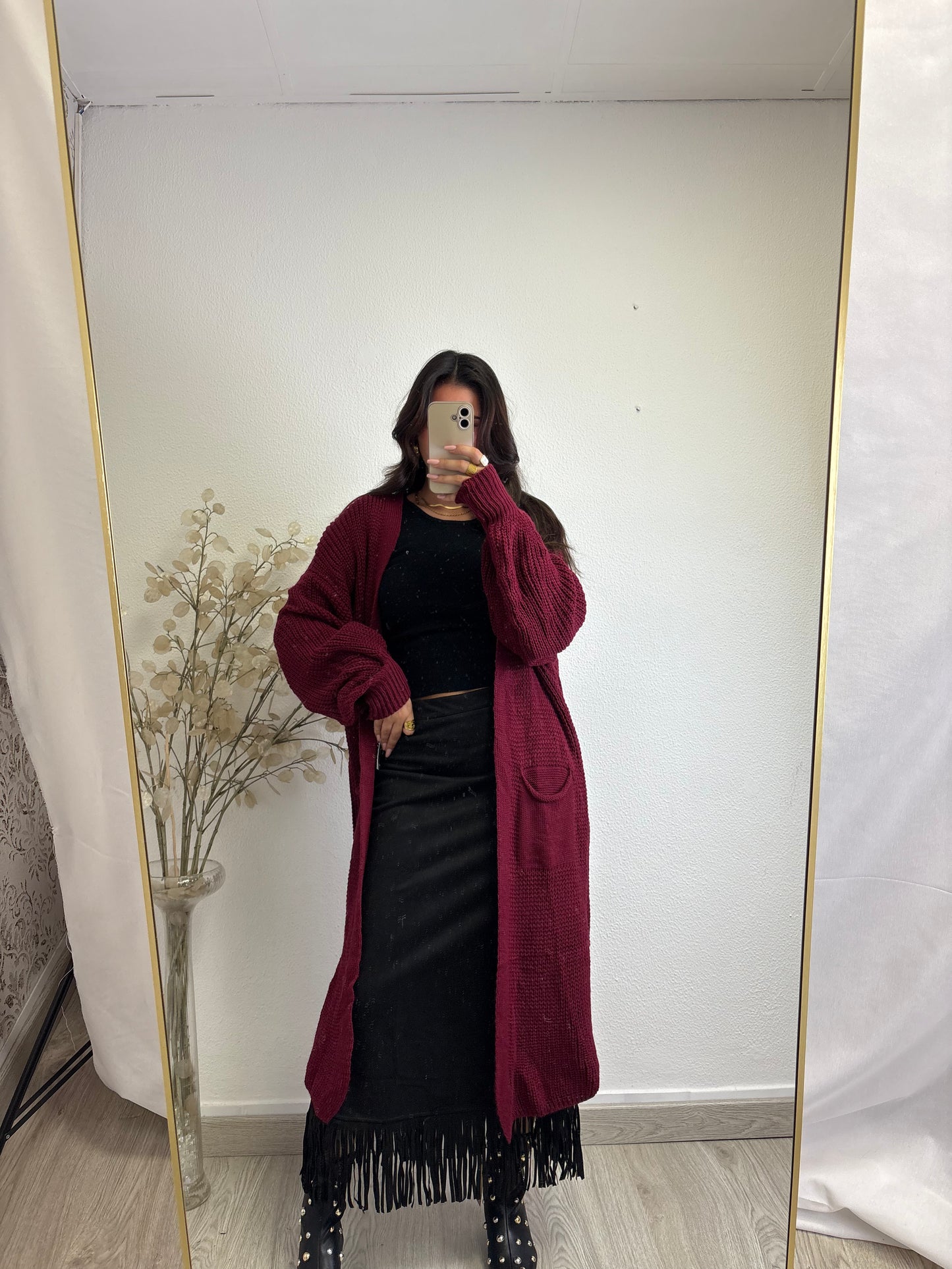 Saia efeito Camurça Com Franjas