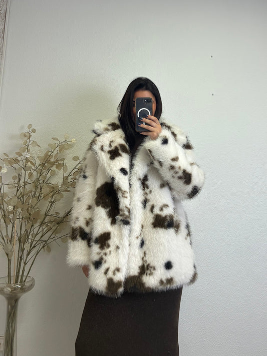 Casaco de Pelo Padrão Vaca