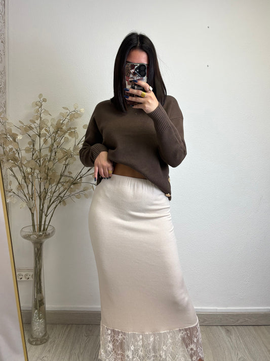 Saia de Malha com Renda