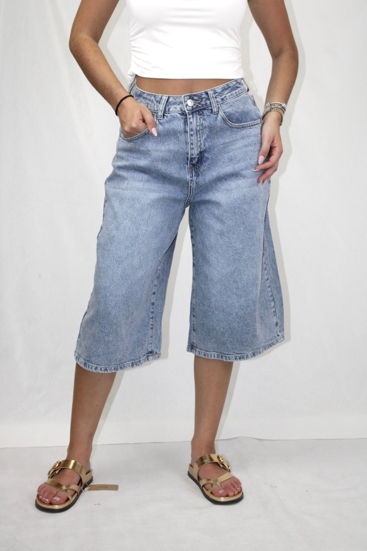 Calções Bermuda Denim