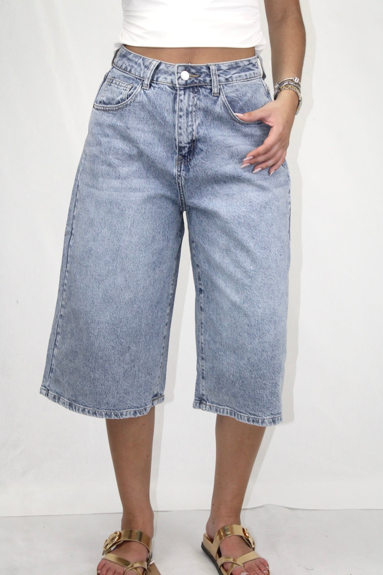 Calções Bermuda Denim