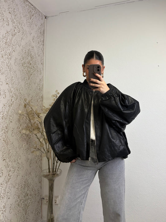 Casaco Oversized Efeito Cabedal