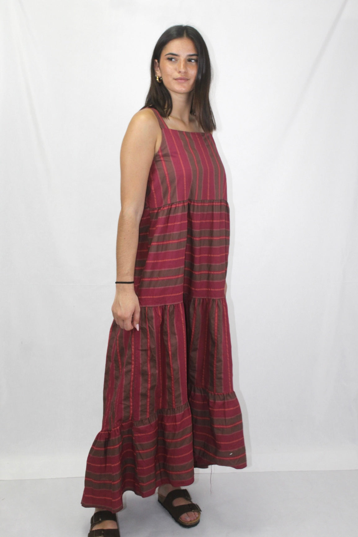 Vestido de Riscas em Algodão