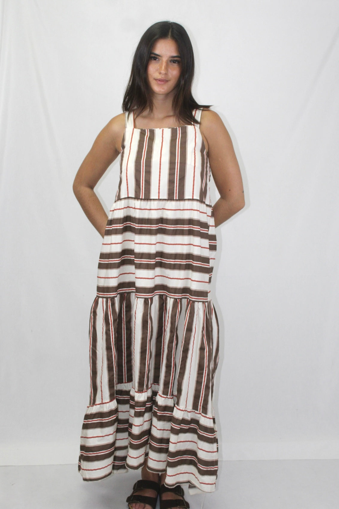 Vestido de Riscas em Algodão