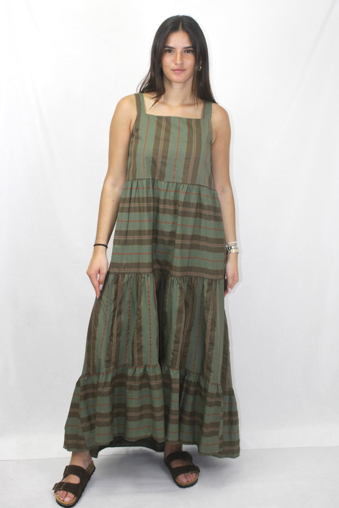 Vestido de Riscas em Algodão