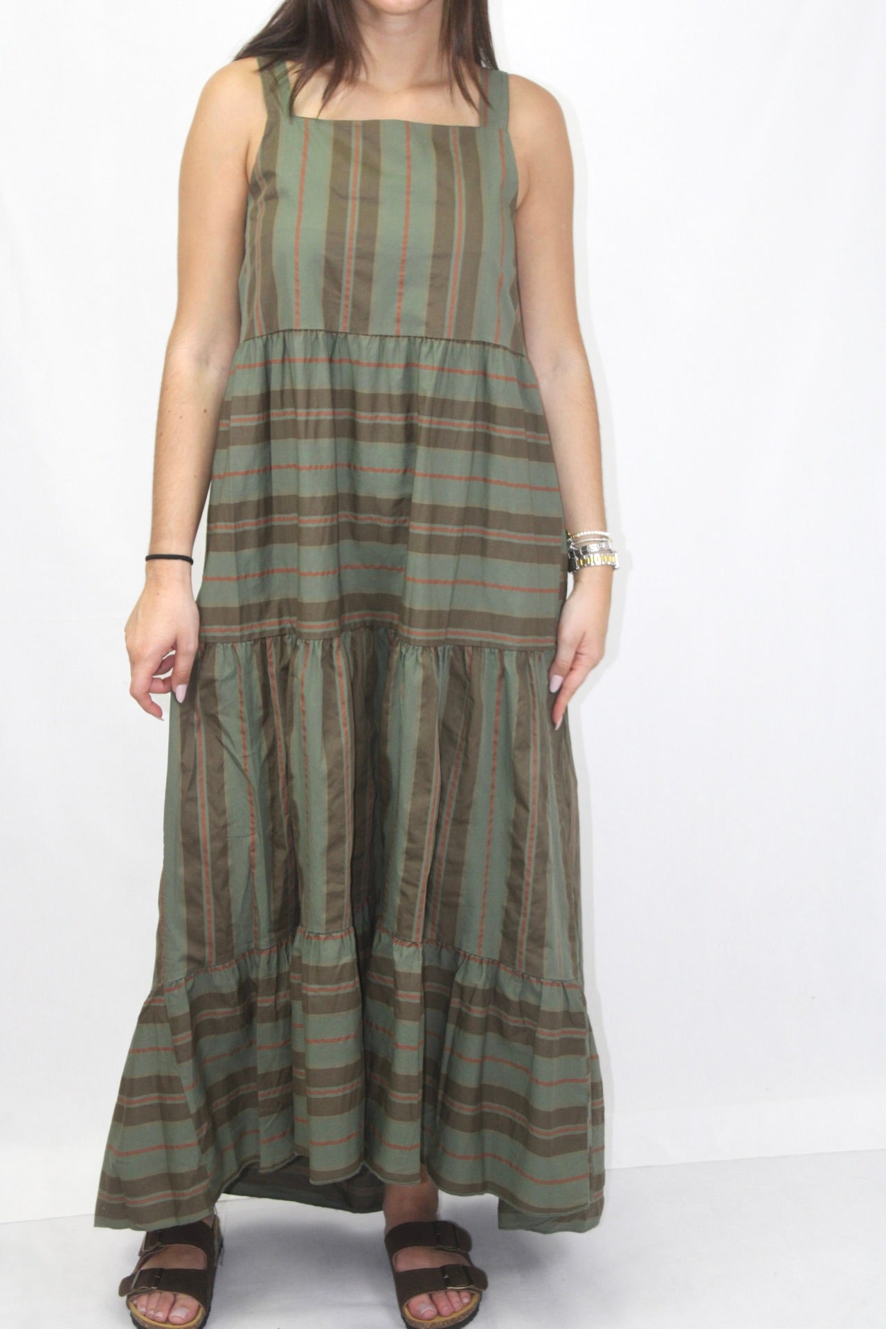Vestido de Riscas em Algodão