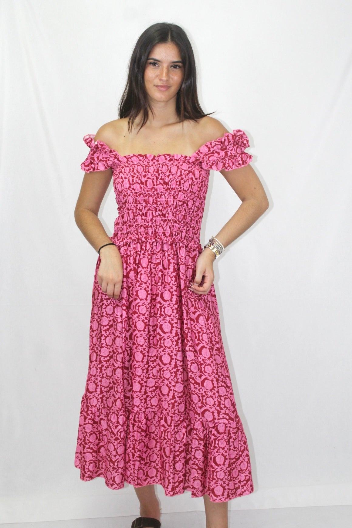 Vestido Florido com Elástico
