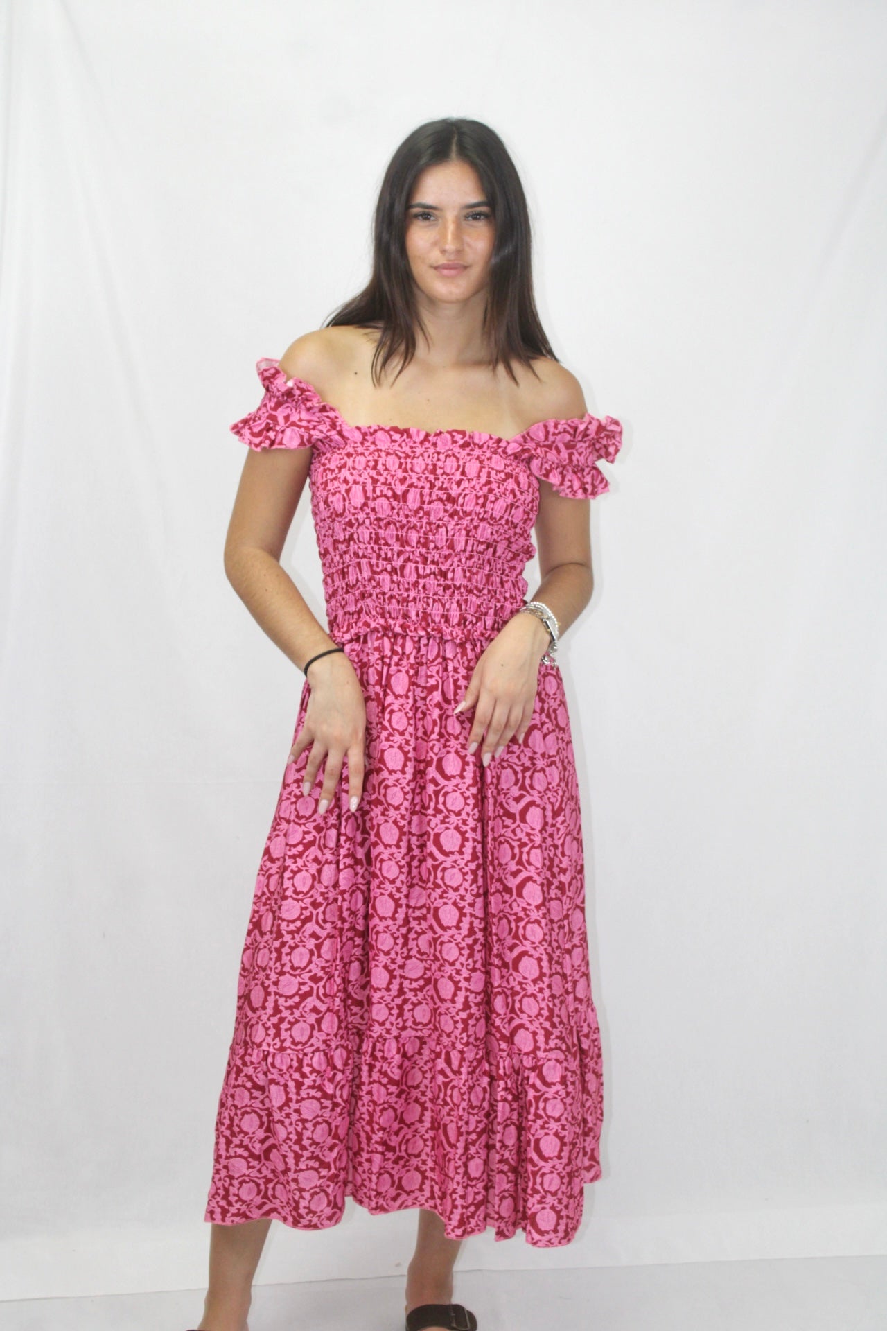 Vestido Florido com Elástico