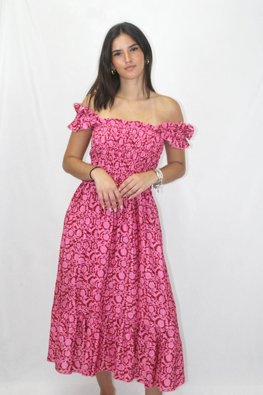 Vestido Florido com Elástico