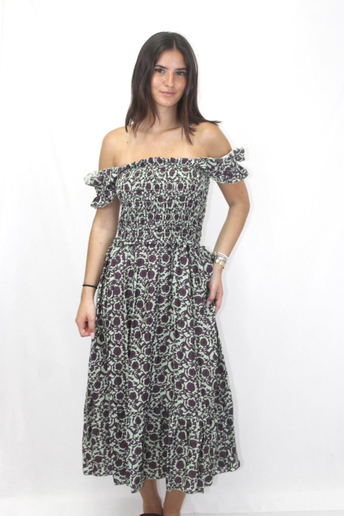 Vestido Florido com Elástico