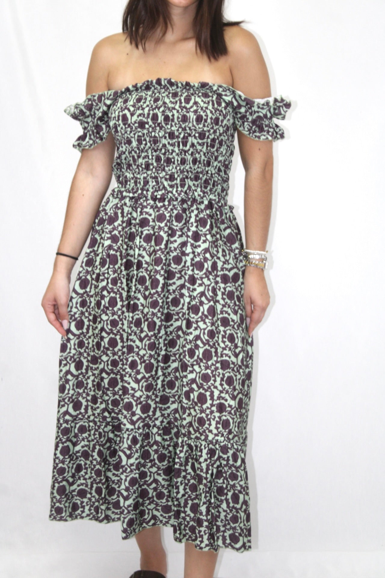 Vestido Florido com Elástico