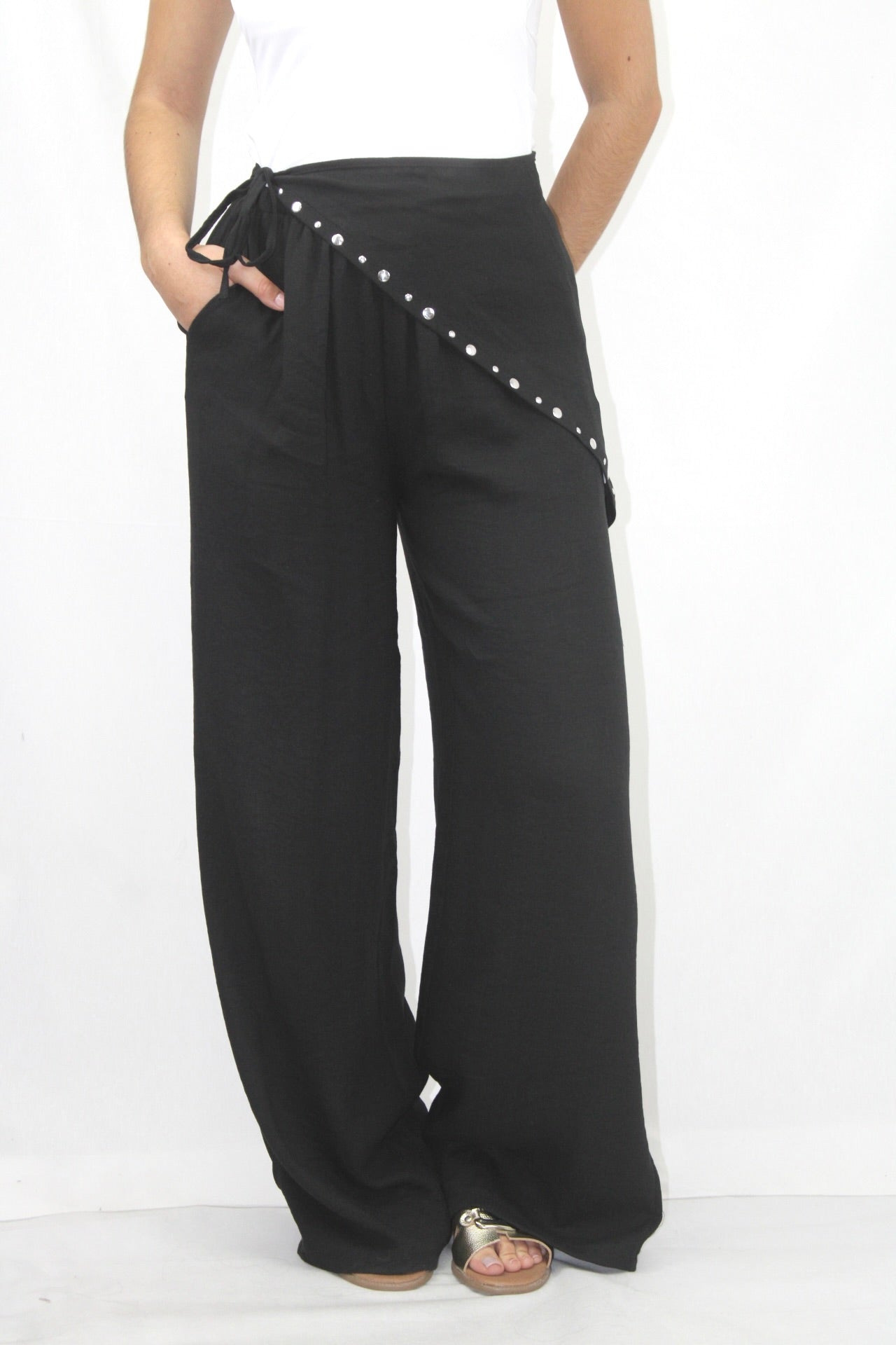 Calças Fluidas com Lenço