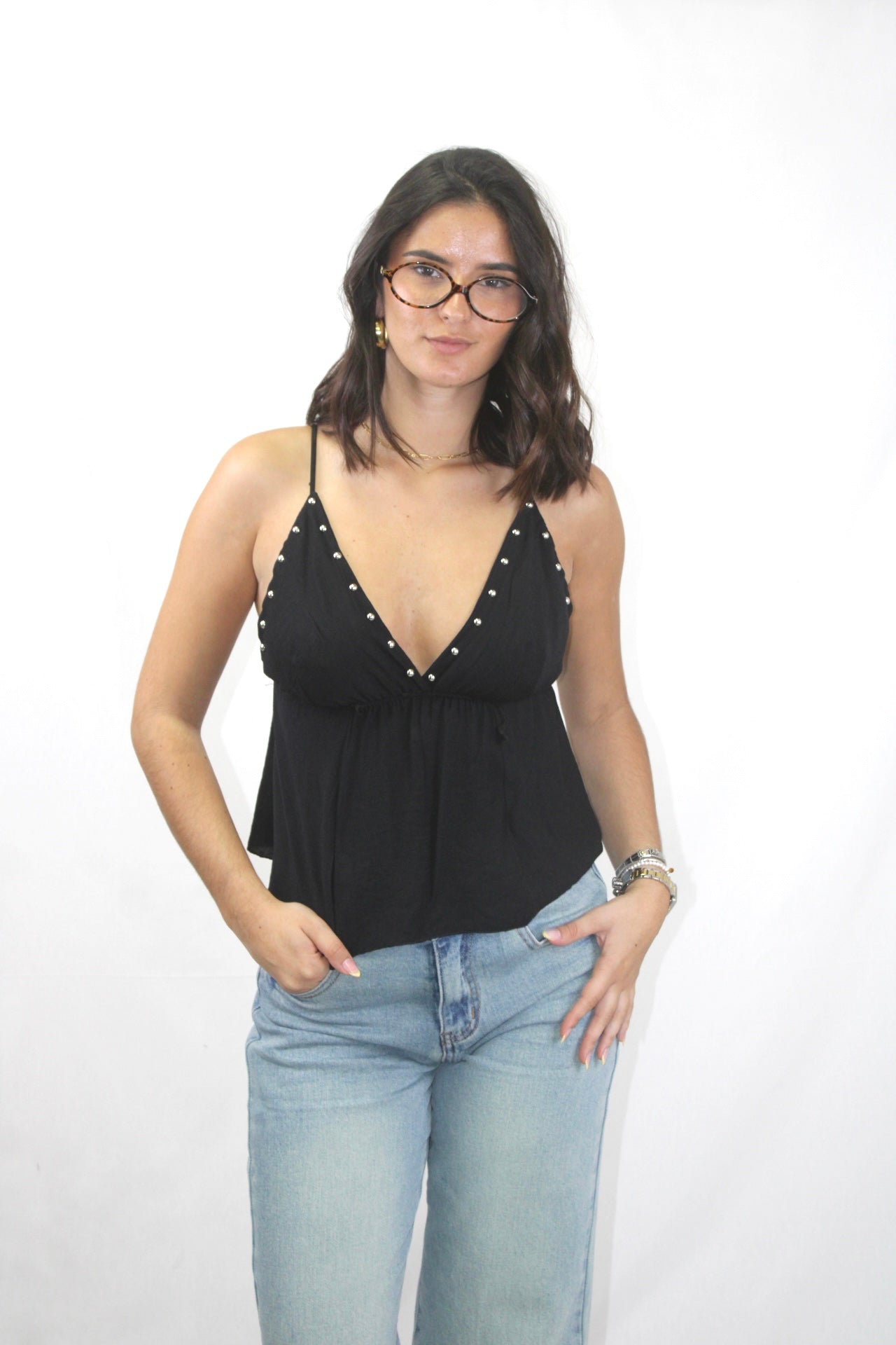 Top de Alças com Tachas