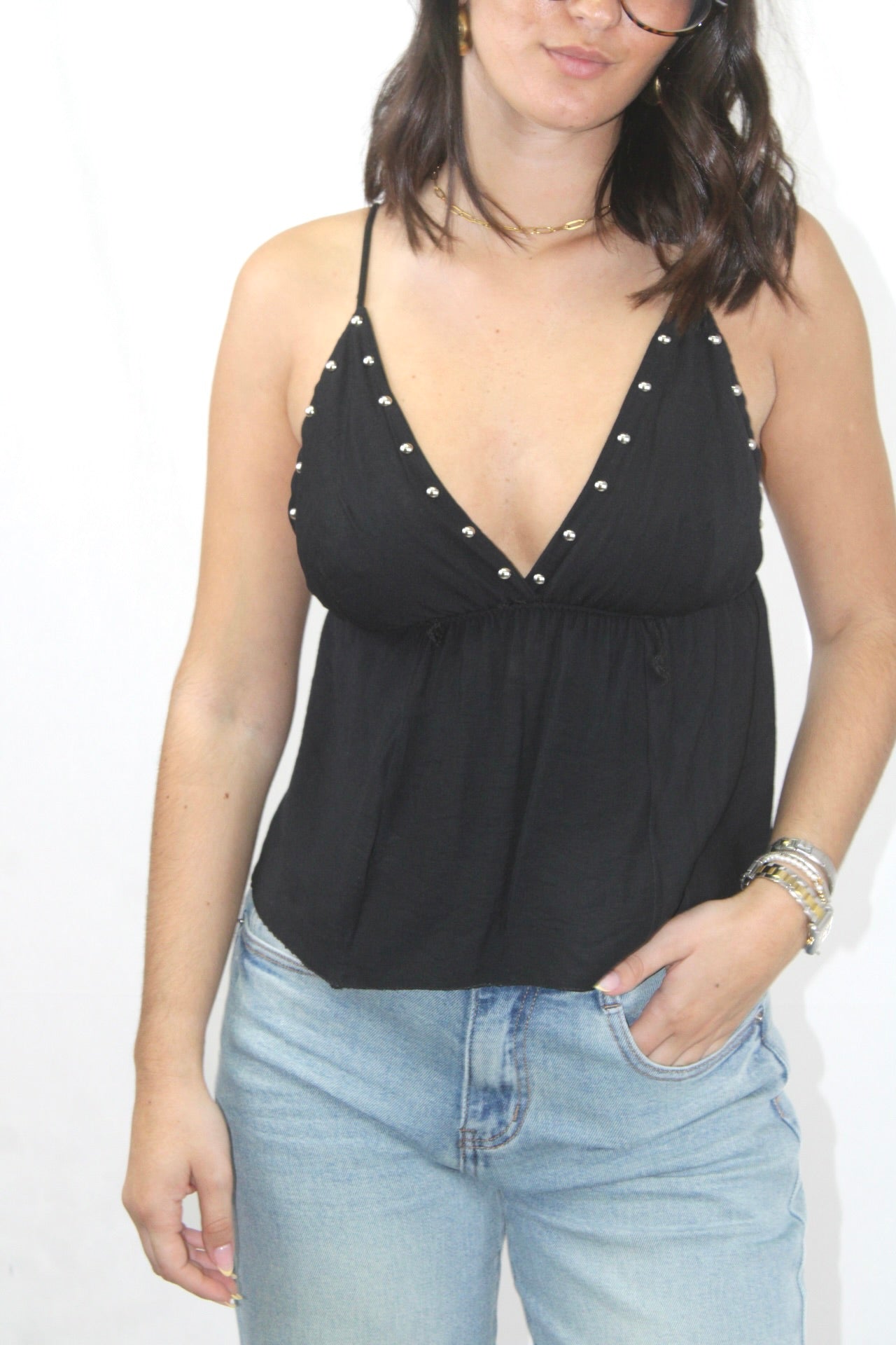 Top de Alças com Tachas