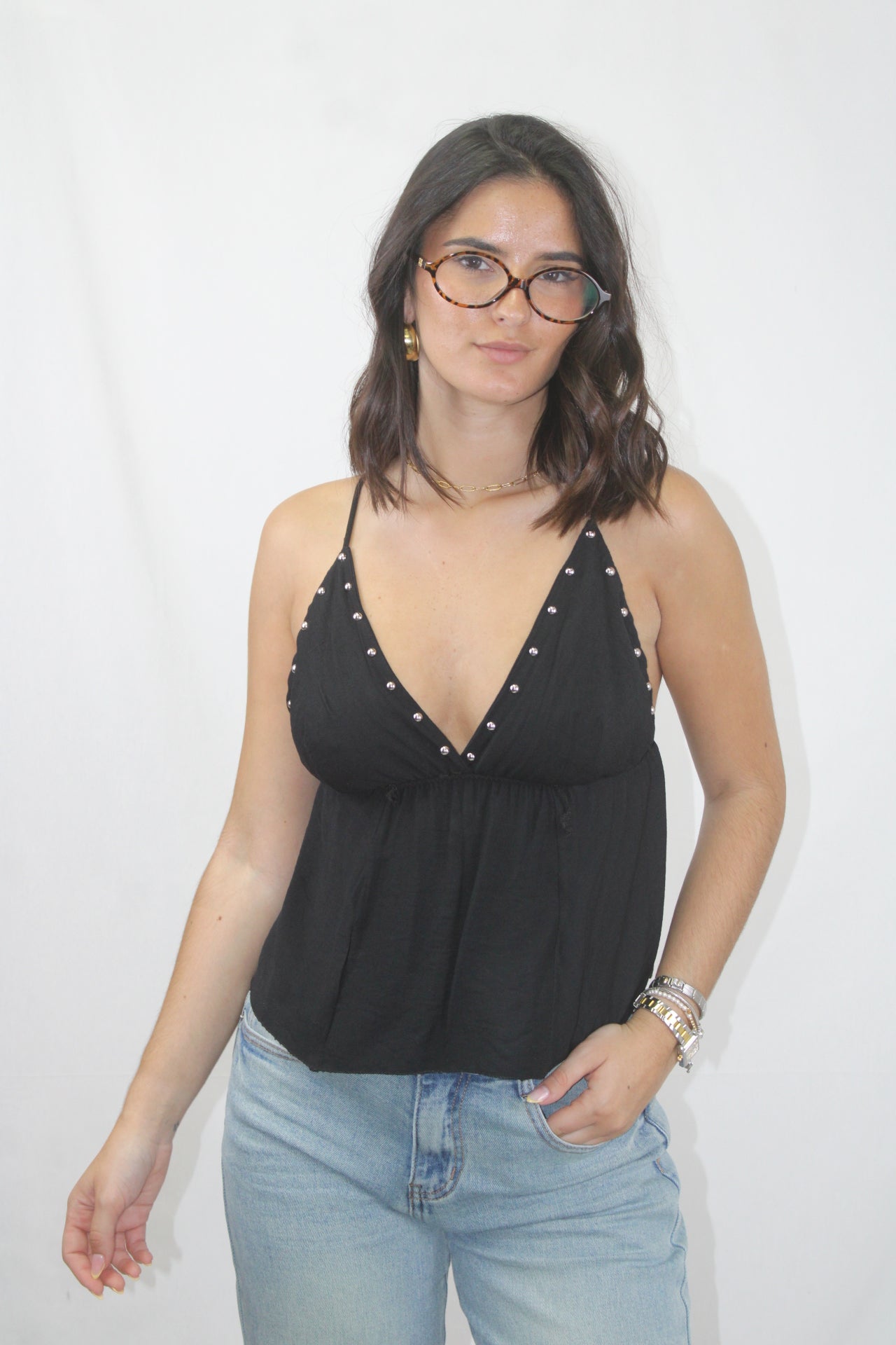 Top de Alças com Tachas