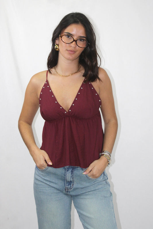 Top de Alças com Tachas