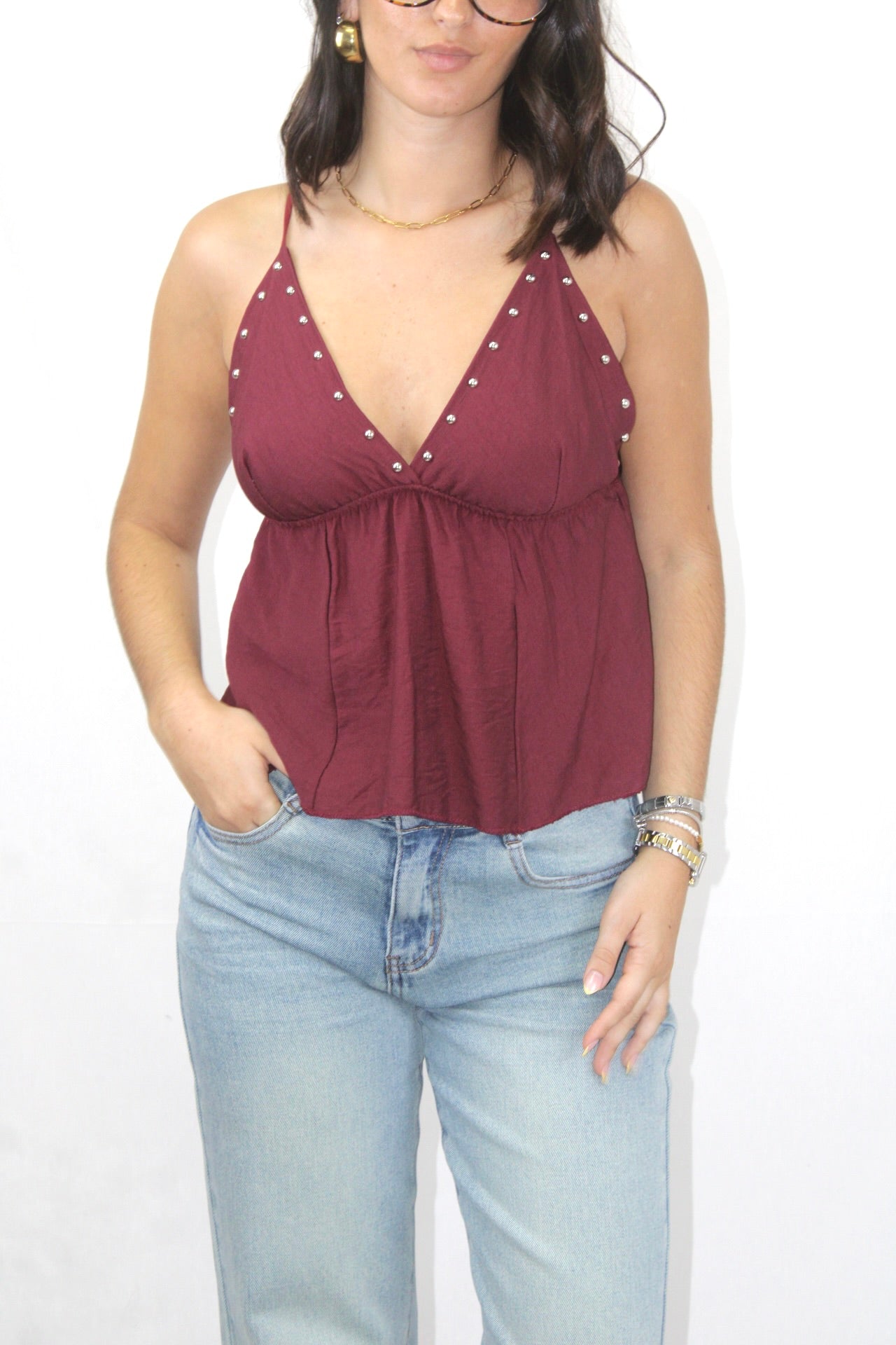 Top de Alças com Tachas