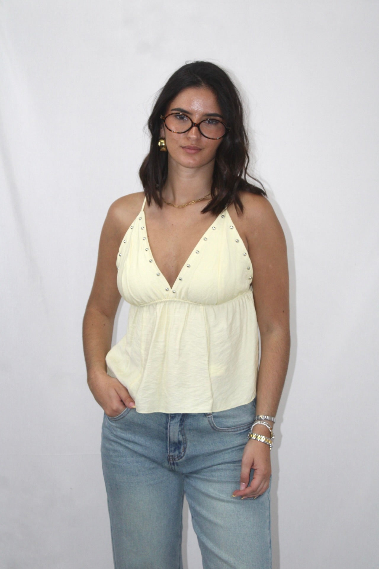Top de Alças com Tachas