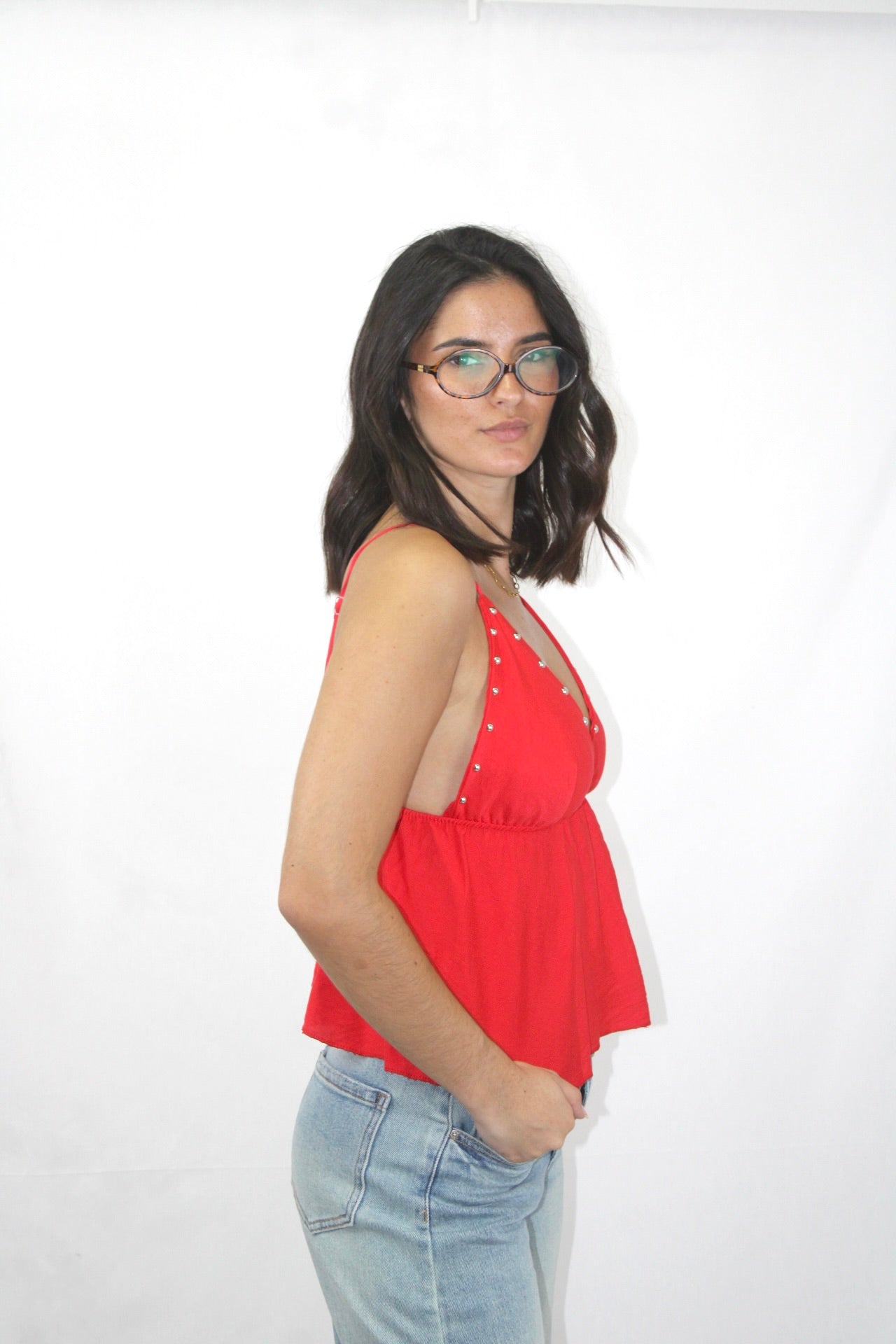 Top de Alças com Tachas
