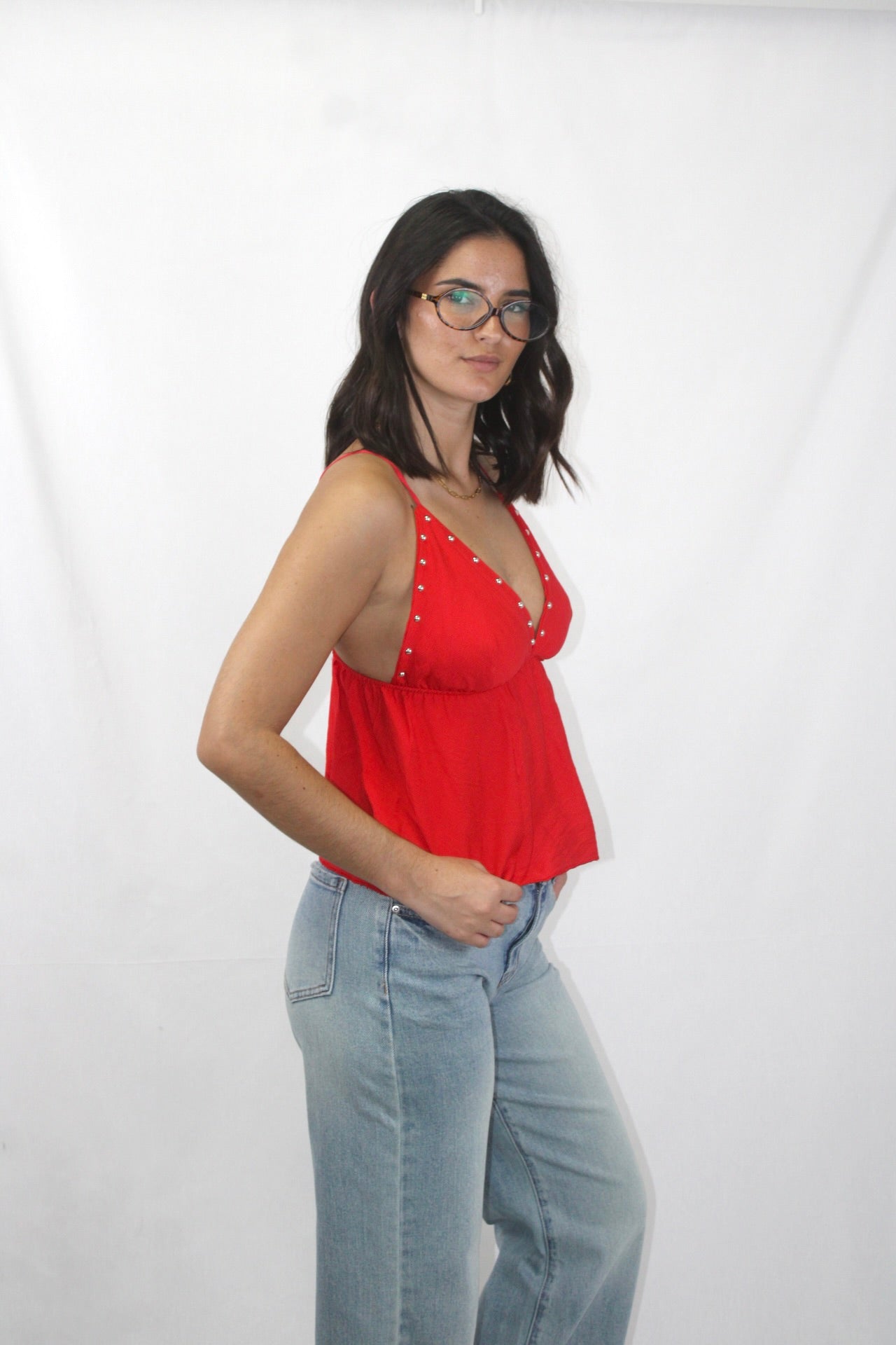 Top de Alças com Tachas