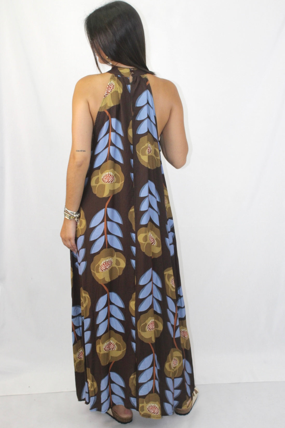 Vestido Estampado Halter