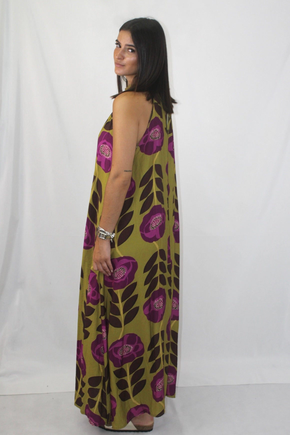 Vestido Estampado Halter
