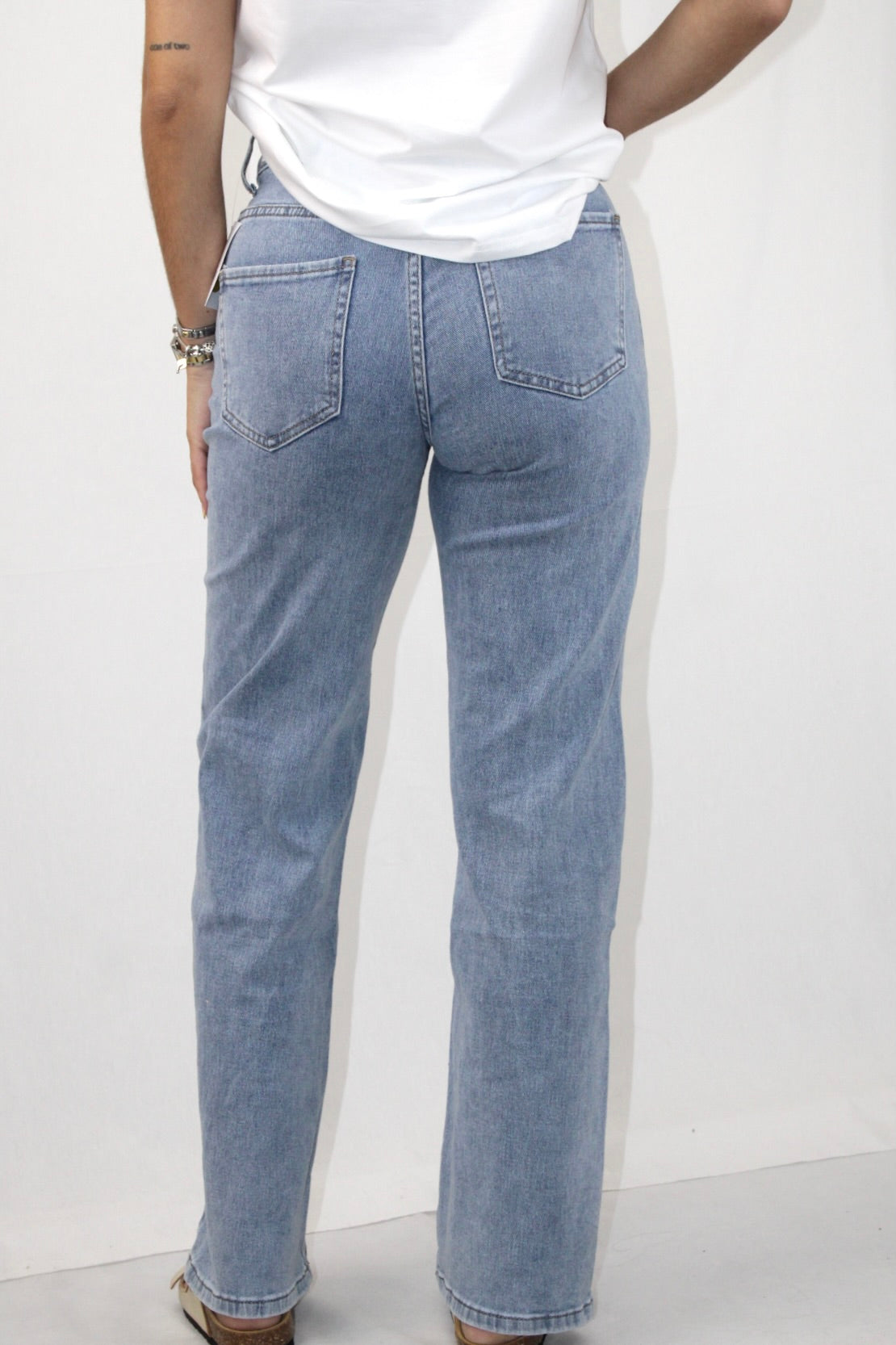 Wide Leg Jeans com Brilhos