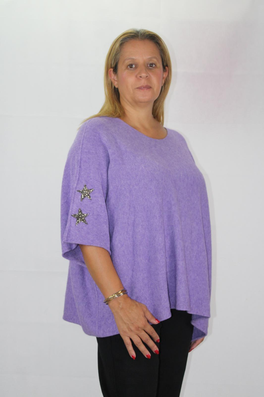 Camisola de Malha com Decote em Bico