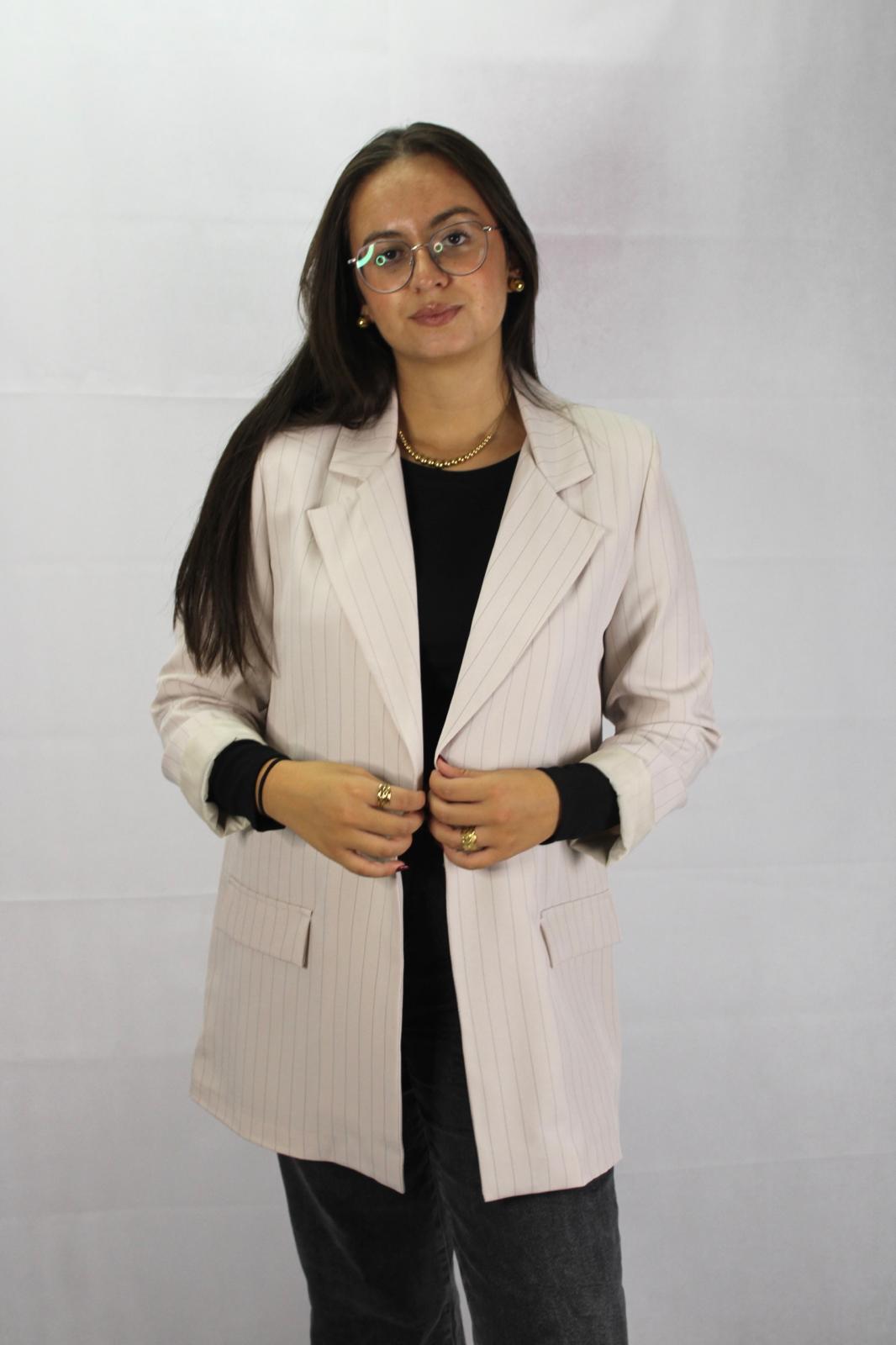 Blazer de Riscas Oversized