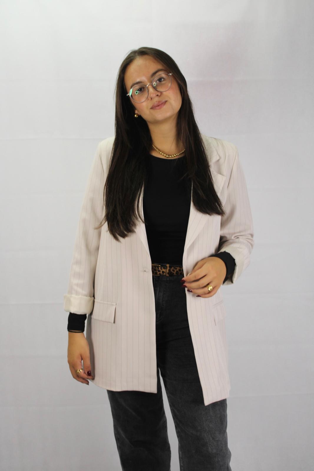 Blazer de Riscas Oversized